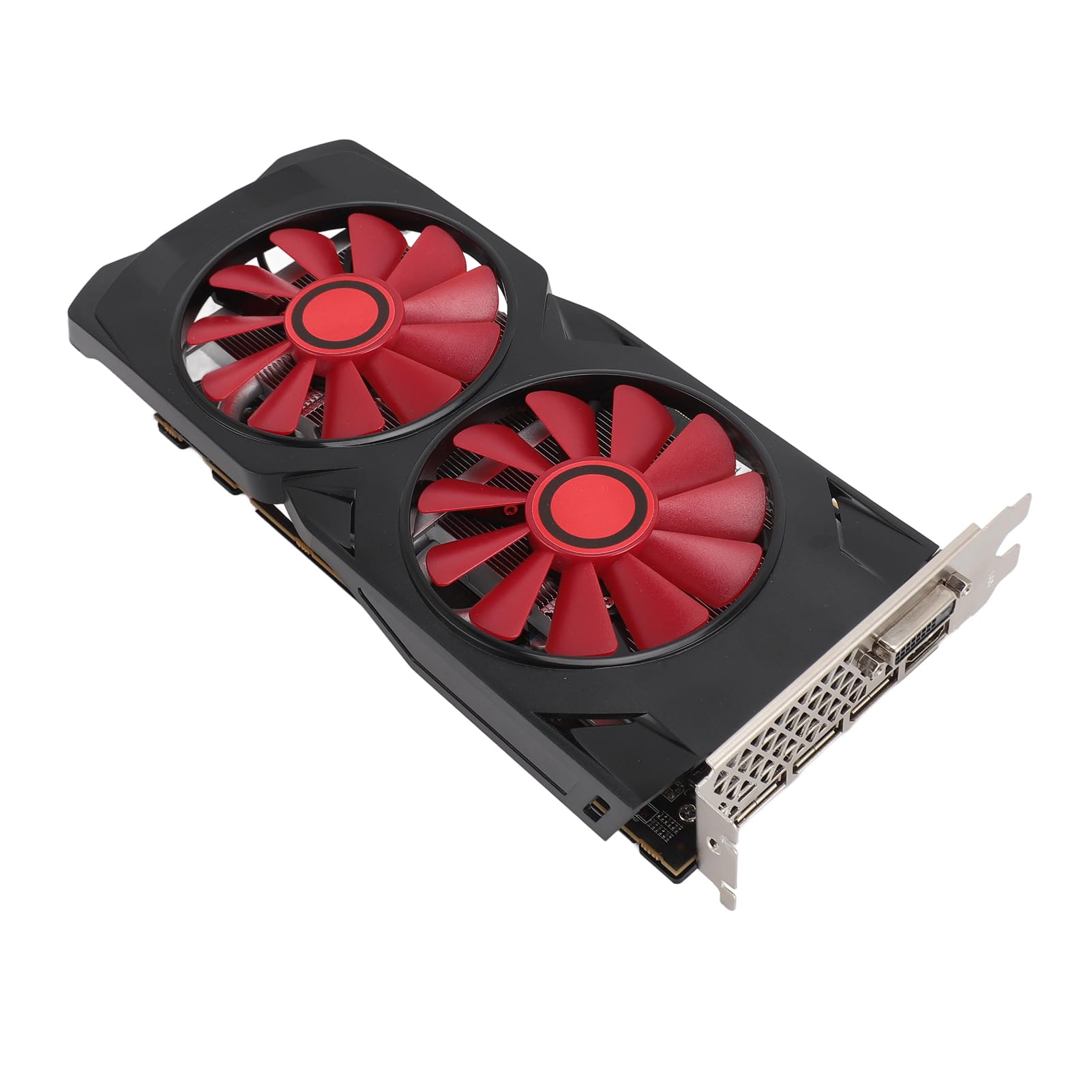 Karta Graficzna do Gier z Podwójnym Wentylatorem RX580 8 GB GDDR5 256-bitowa Karta Graficzna o Wysokiej Wydajności do Komputera Stacjonarnego, Cicha do Gier, Funkcja Plug and Play Przyjazna