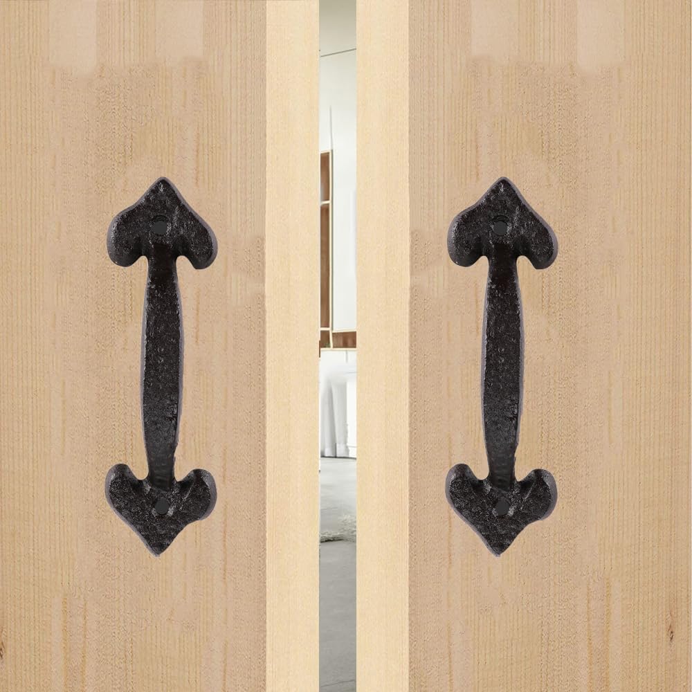 7 Inch Black Rustic Heart Design Steel Pull Handle