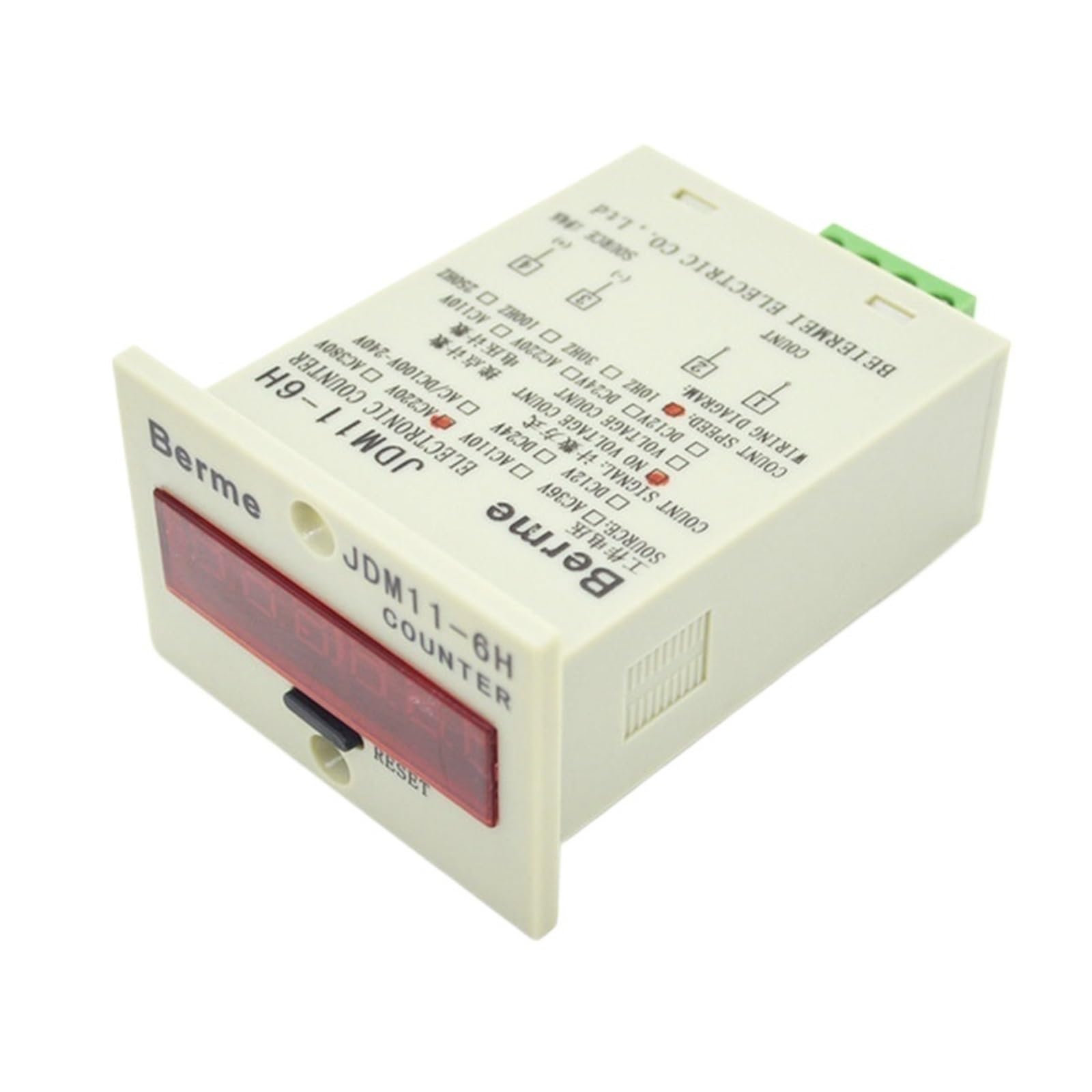Relés JDM11-6H 0-999999 5 Pines 6-36 VCC PNP Sensor de Entrada de señal Relé de Contador electrónico Contador acumulativo (220 VCA)