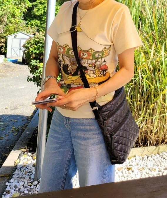 Quilted Crossbody bag BLACK Ultra light water repellent Stain resistance4