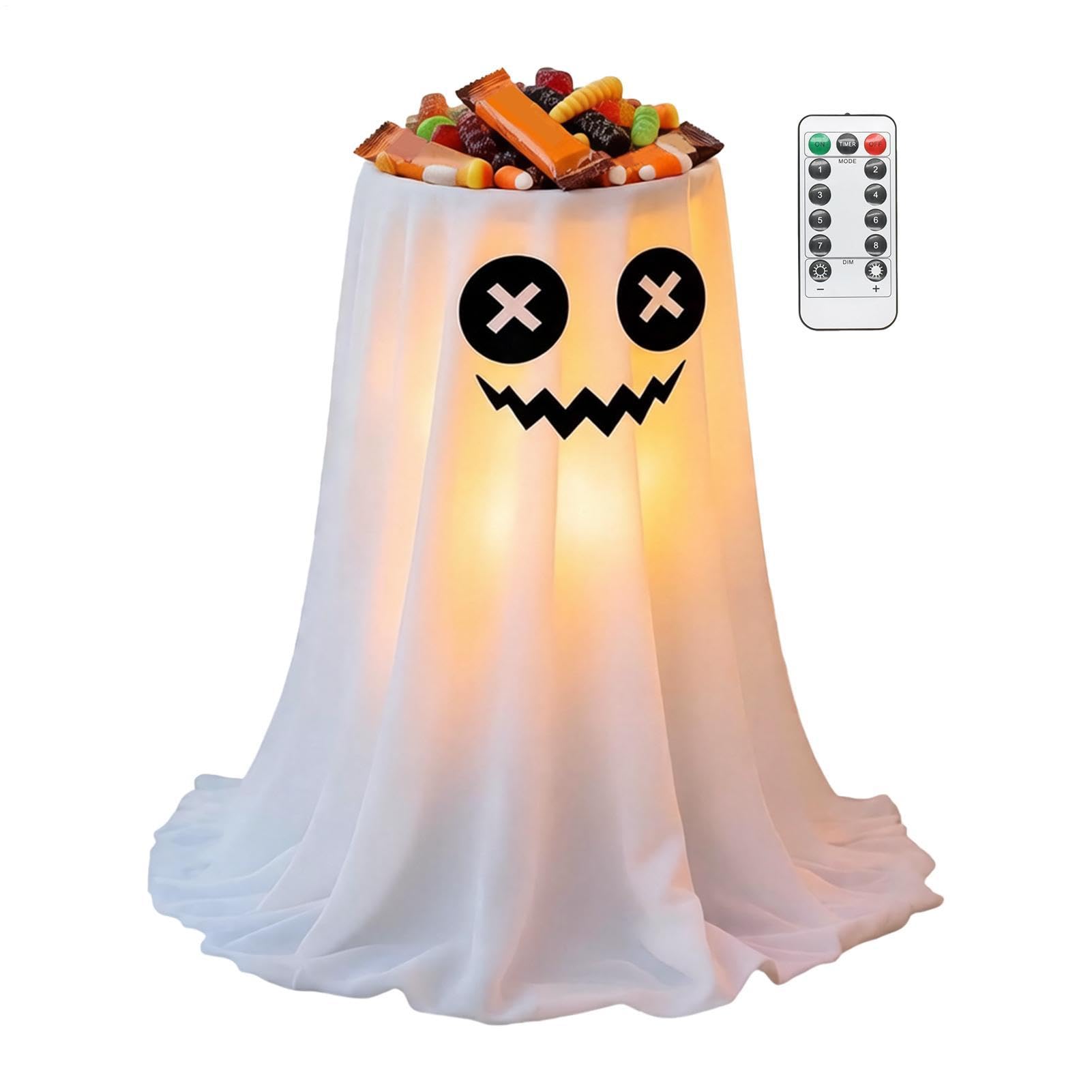 Ghost Candy Bowl Stand - Halloween Decor con luce LED