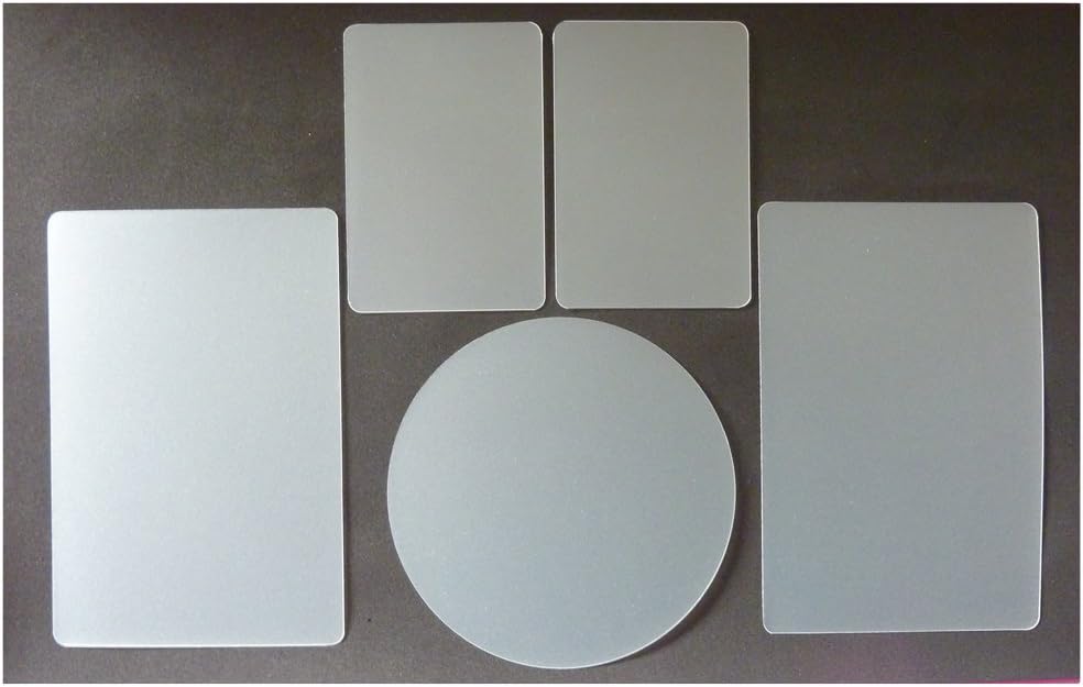 Art of Cakeยฎ Perfect Edge Flexi Smoother Set No 3 (5B) Set of 5 Flexi Smoother for Cake Decorating (1. Circle with Diameter 125mm, 2. 2X Rectangle 155 x 105mm, 3. 2 x Rectangle 100 x 70mm)