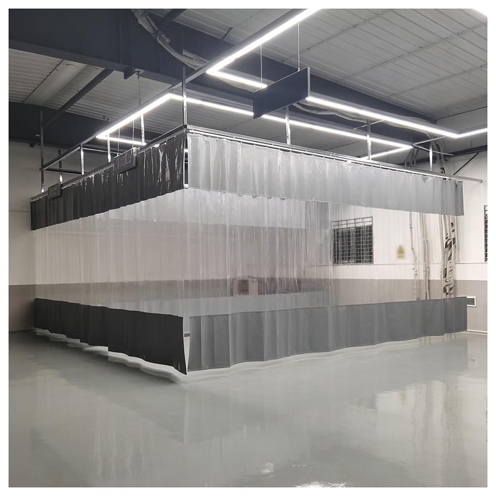 MRVAKDYDI Industrial Wash Bay Curtains, Industrial Wash Bay Curtains And Clear Panel Dividers Multicolor Multiple Sizes(Grey,3x4m)