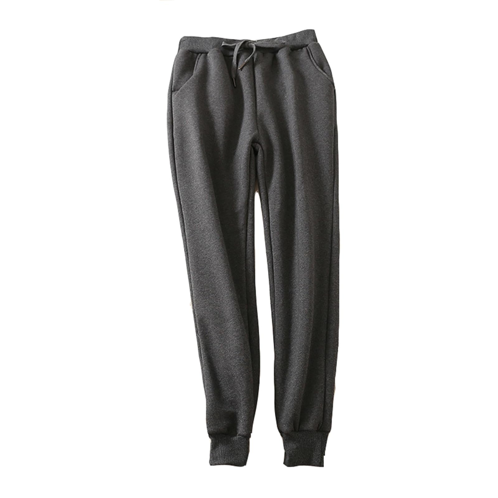 Pantalon Doublé en Peluche pour Femme Pantalon de Randonnée Thermique Chaud avec Poches Leggings Taille Haute Pantalon Droit Pantalon Ample Classique Confortable Automne Hiver