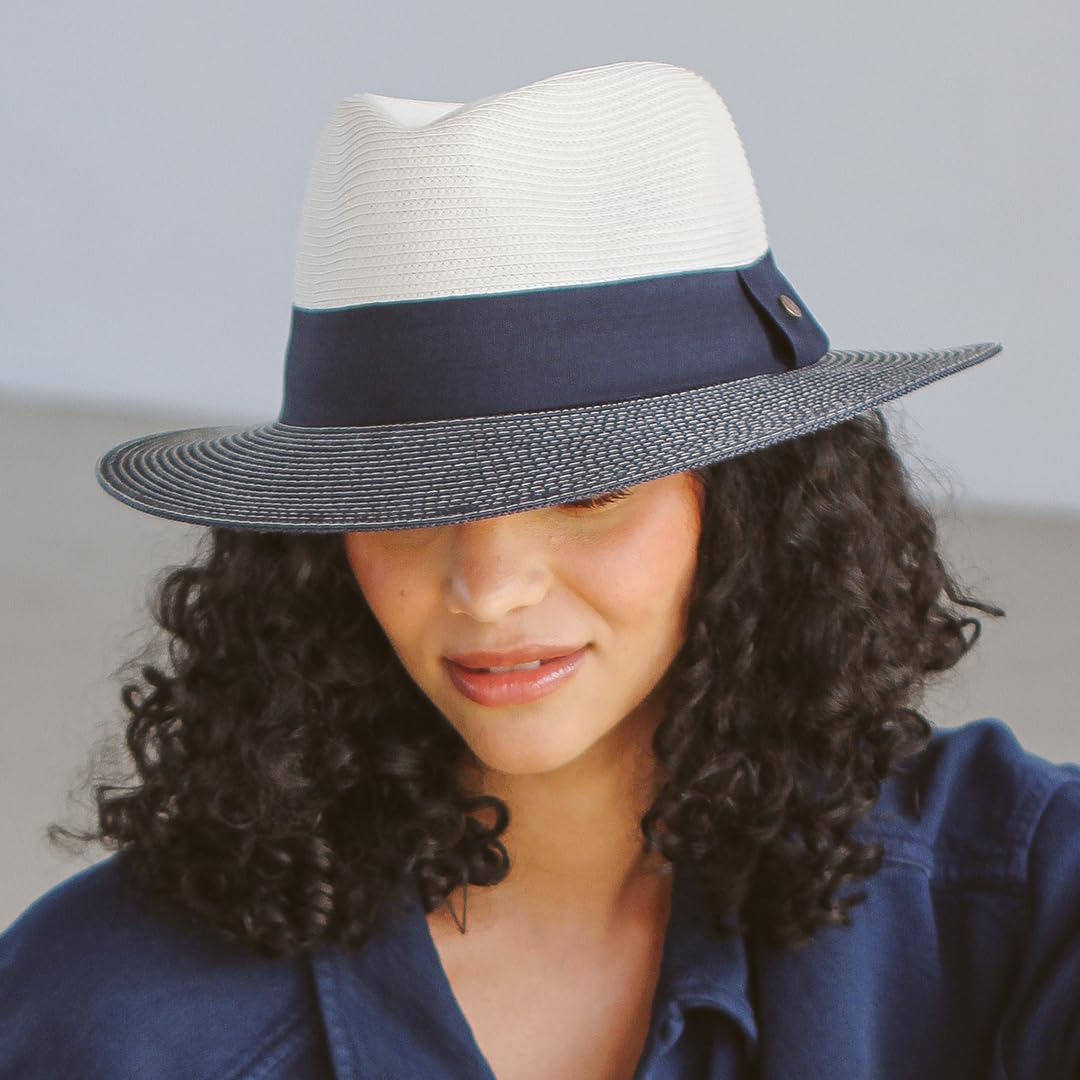 Naledi Fedora Femme Chapeau de Soleil Anti UV M/58cm Taille Régable