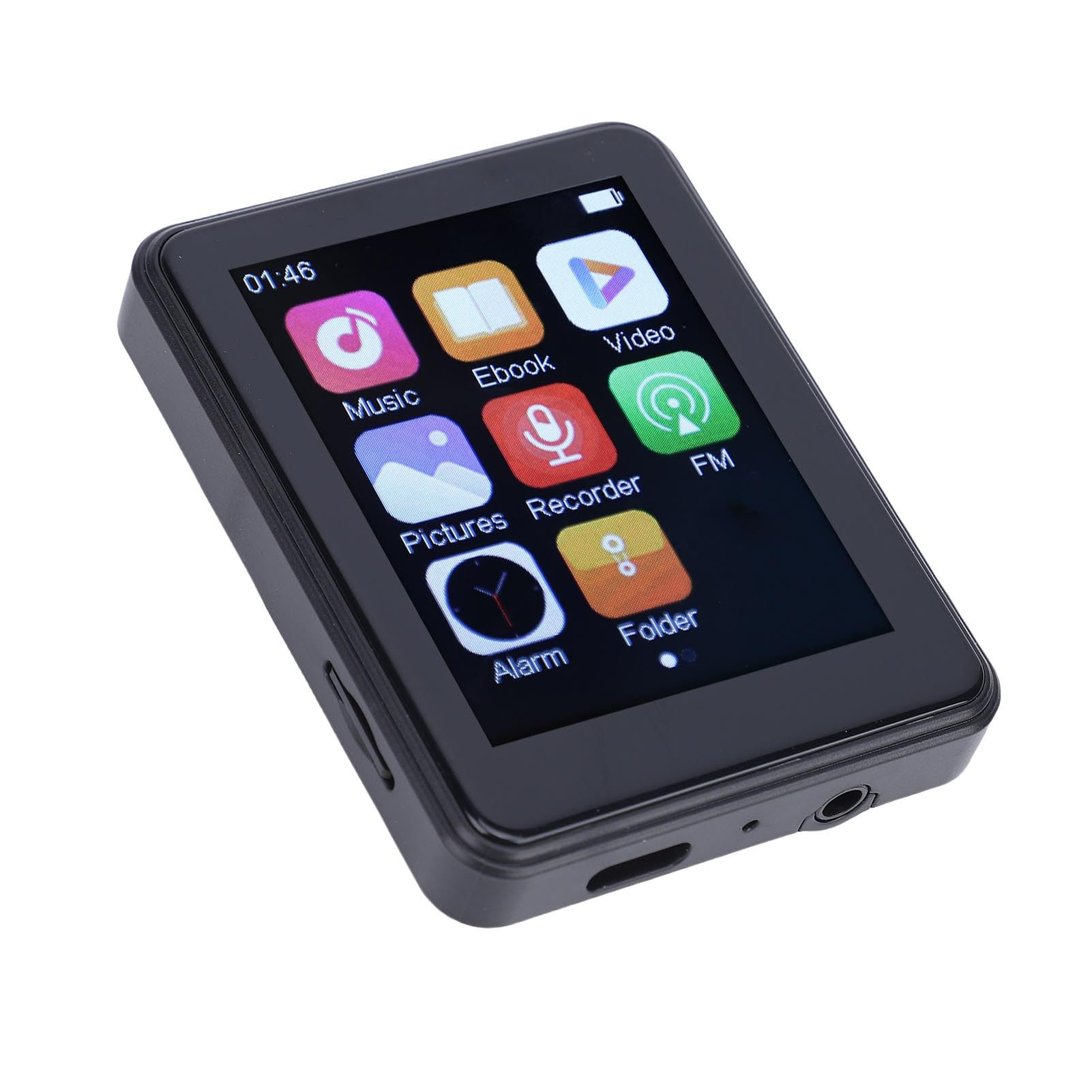 Lettore musicale touch screen Lettore multimediale 2 Touchscreen completo da 4 pollici Altoparlante integrato Lettore musicale digitale con lettore FM elettrico Libro