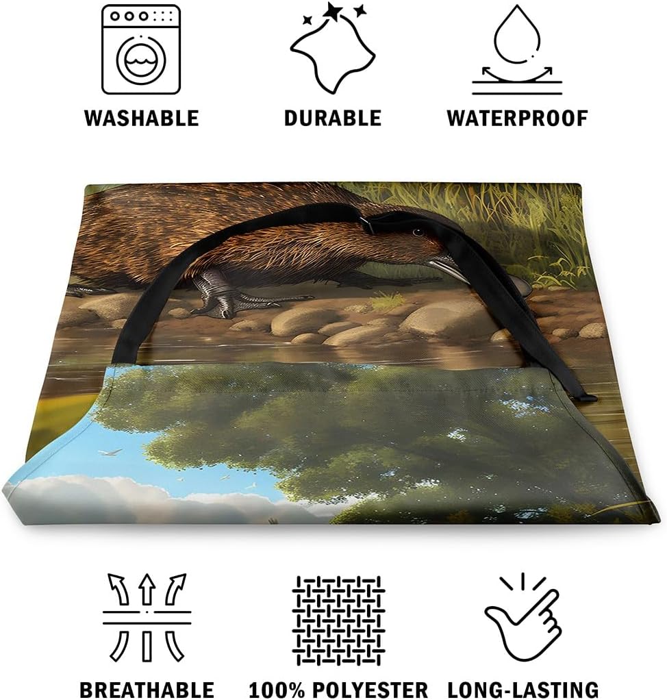 jejeloiu カモノハシ エプロン レディース メンズ 66.0 cmx78.7 cm オーストラリア動物 ピンク クッキングキ