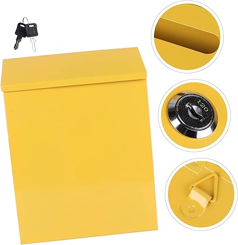 Miniatura 2 de Buzón de metal para montaje en pared exterior, buzón de bloqueo de montaje en pared para inserción de correo, decoración del hogar y caja de