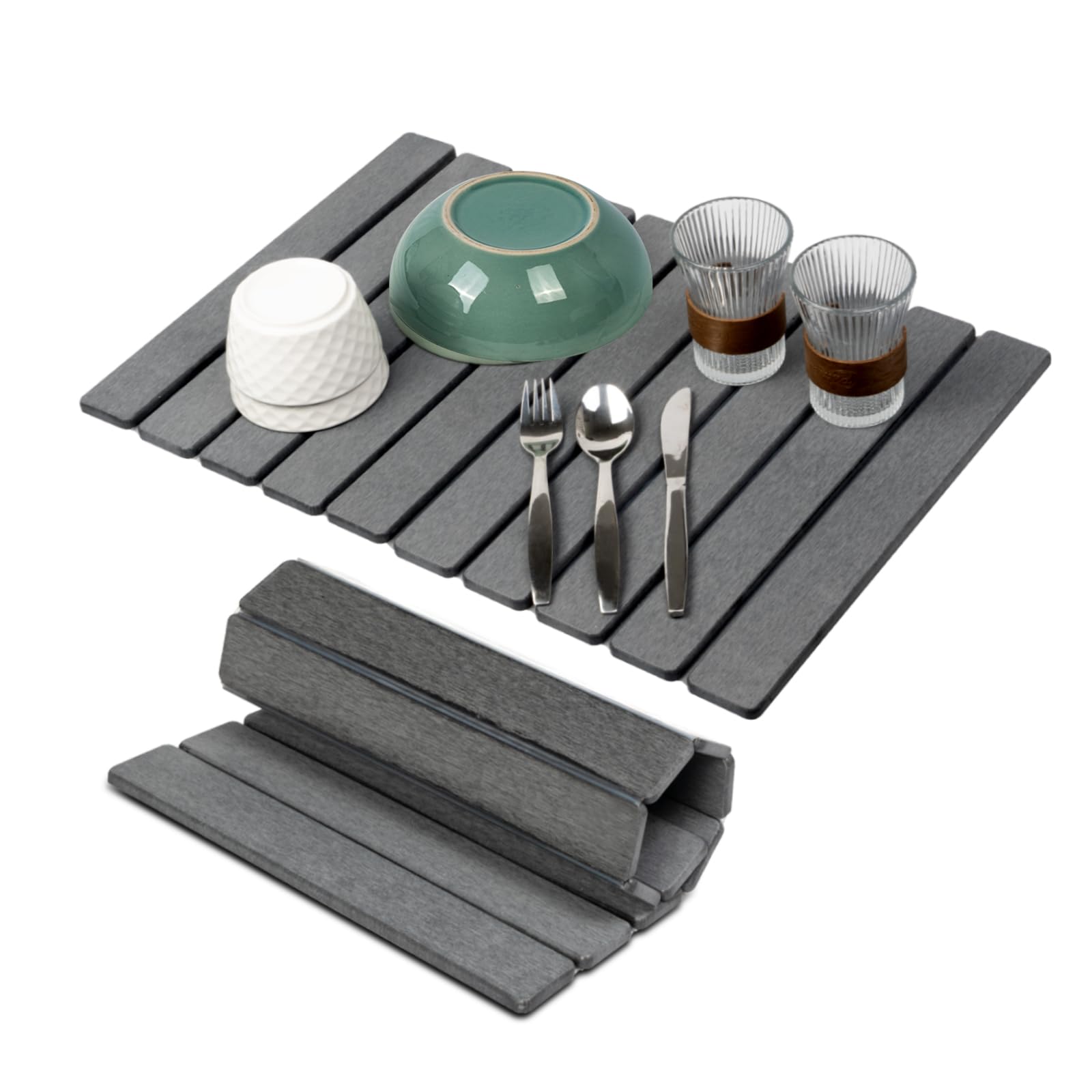 Stone Drying Mat for Kitchen Counter,24"x16" Large Dish Drying Mat,Stone Bath Mat,Quick Drying Fast Absorbent Diatomaceous Drying Matt Kitchen Counter