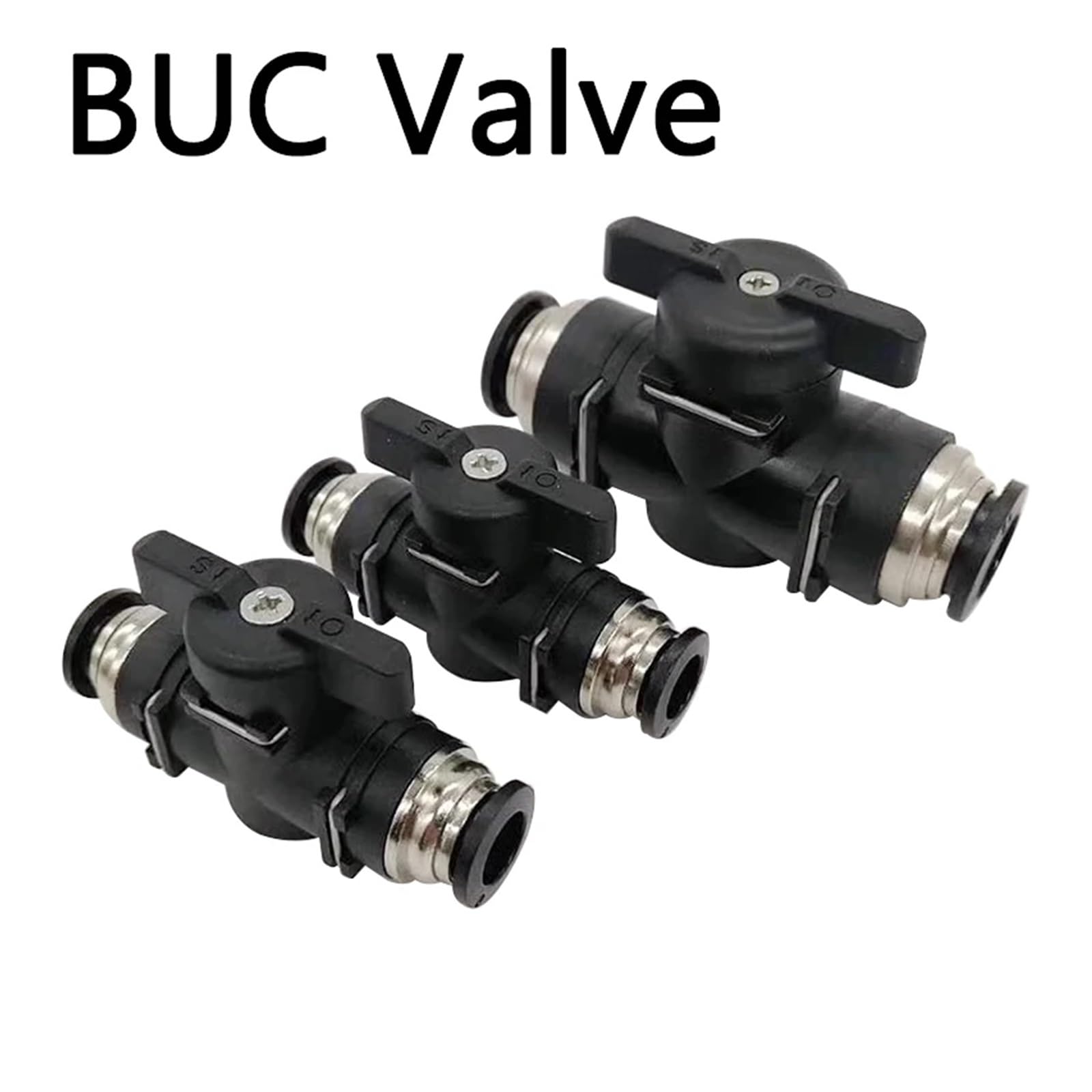 BUC złącze pneumatyczne szybkozłącze, ręczny zawór do obracania przełącznika, ręczne ograniczenie prądu kulowego, 4 mm, 6 mm, 8 mm, 10 mm, 12 mm (BUC 12 mm, 50 szt.)