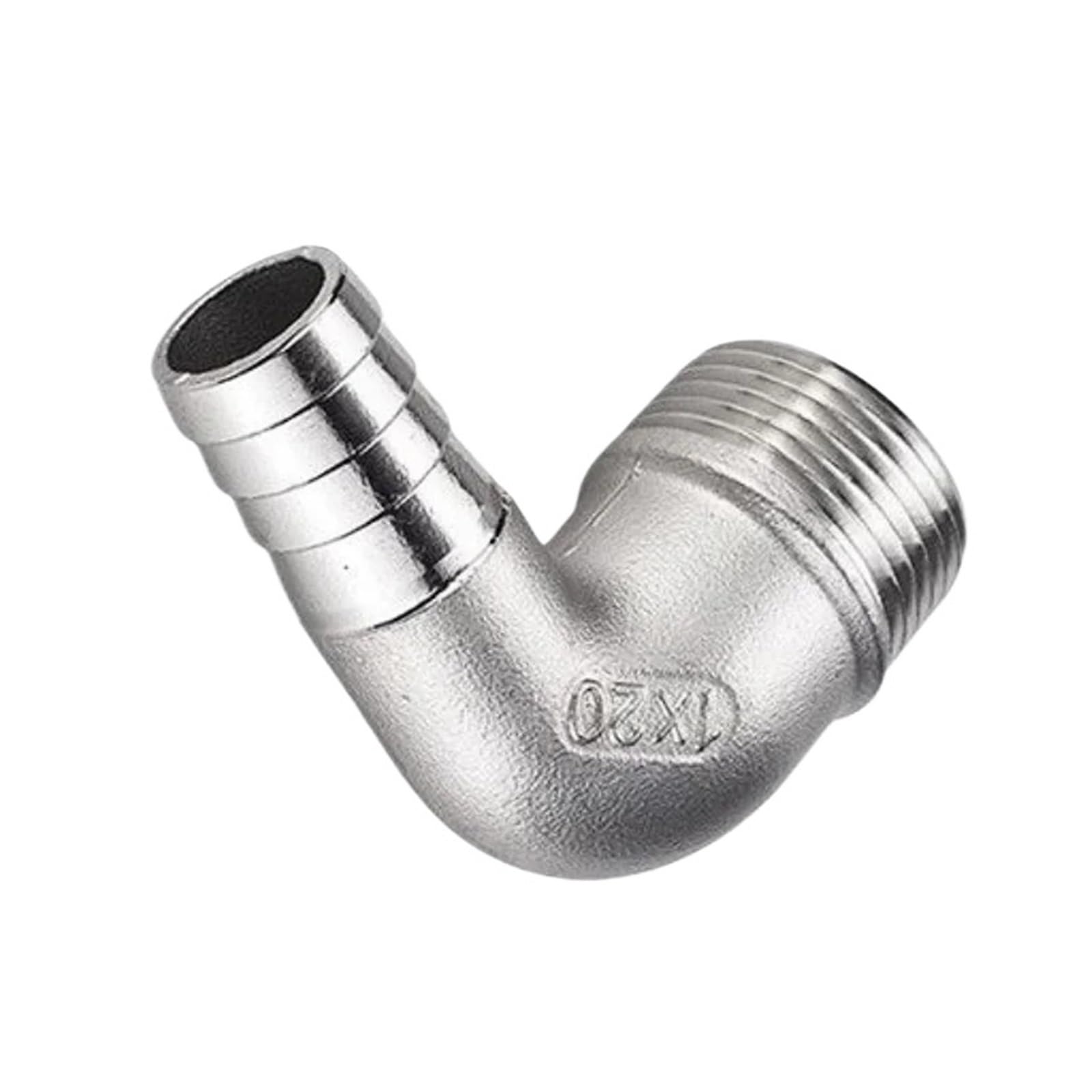 Adaptador Manguera Ducha 1/8 "1/4" 3/8 "1/2" 3/4 "Macho 6mm 8mm 10mm 12mm Espiga for Manguera Codo 90 Grados 304 Conector Macho de Montaje tubería Acero Inoxidable | 32mm Hose,1"