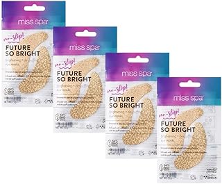 Miss Spa Under Eye Patches, Brightening De-Puffing Eye Masks, Gold Hydrogel Under Eye Patches, Hydrating Eye Masks w/Caffeine & B3 Vitamins, Wrinkles, Fine Lines, Anti-Aging Under Eye Masks for Beauty & Personal Care (4 pairs)