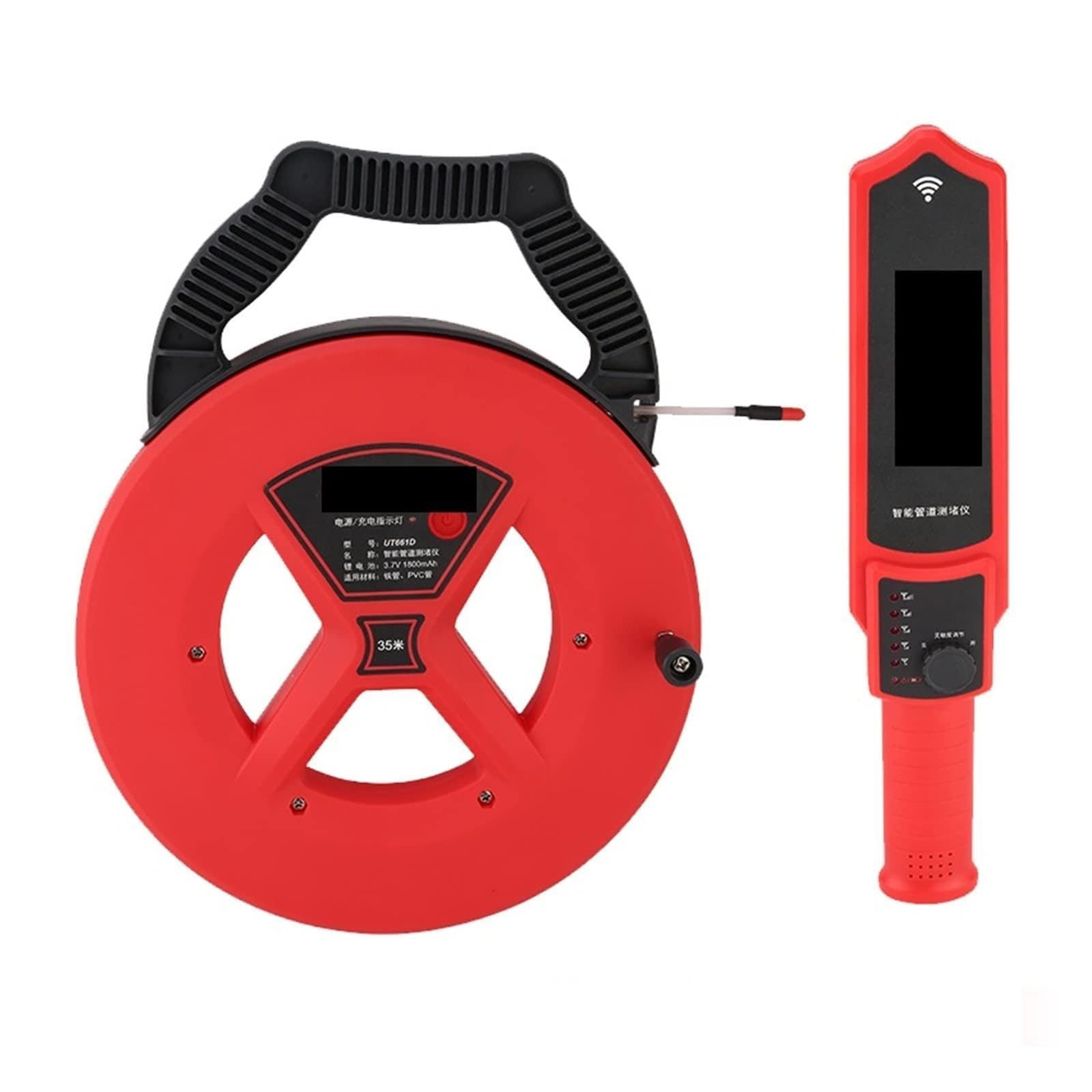 skaner ścienny, Wykrywacz blokad rur żelaznych Narzędzie diagnostyczne Skaner Blokowanie rurociągów Zatykanie Instrument hydraulików z precyzyjnymi czujnikami (Color : 661D(35m), Size : 0)