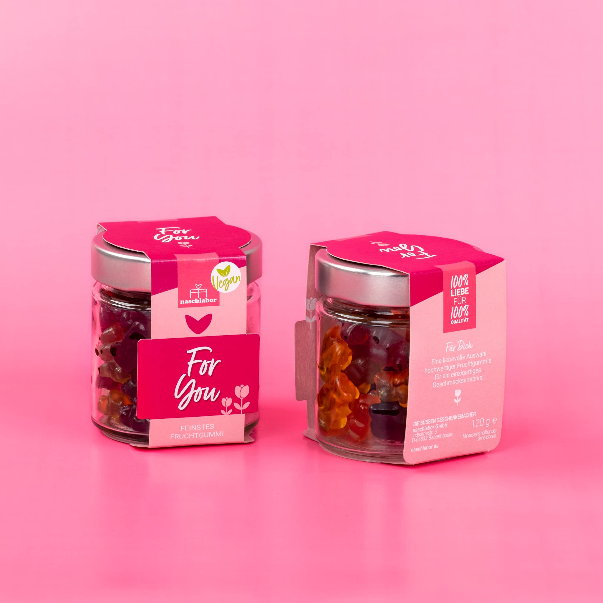 Vegan For You Fruchtgummis | 20% sortenreine Fruchtsäfte | Vegan | Ohne künstliche Farbstoffe und Geschmacksverstärker| Gluten- und Laktosefrei | Schönes Geschenk für Veganer und Vegetarier