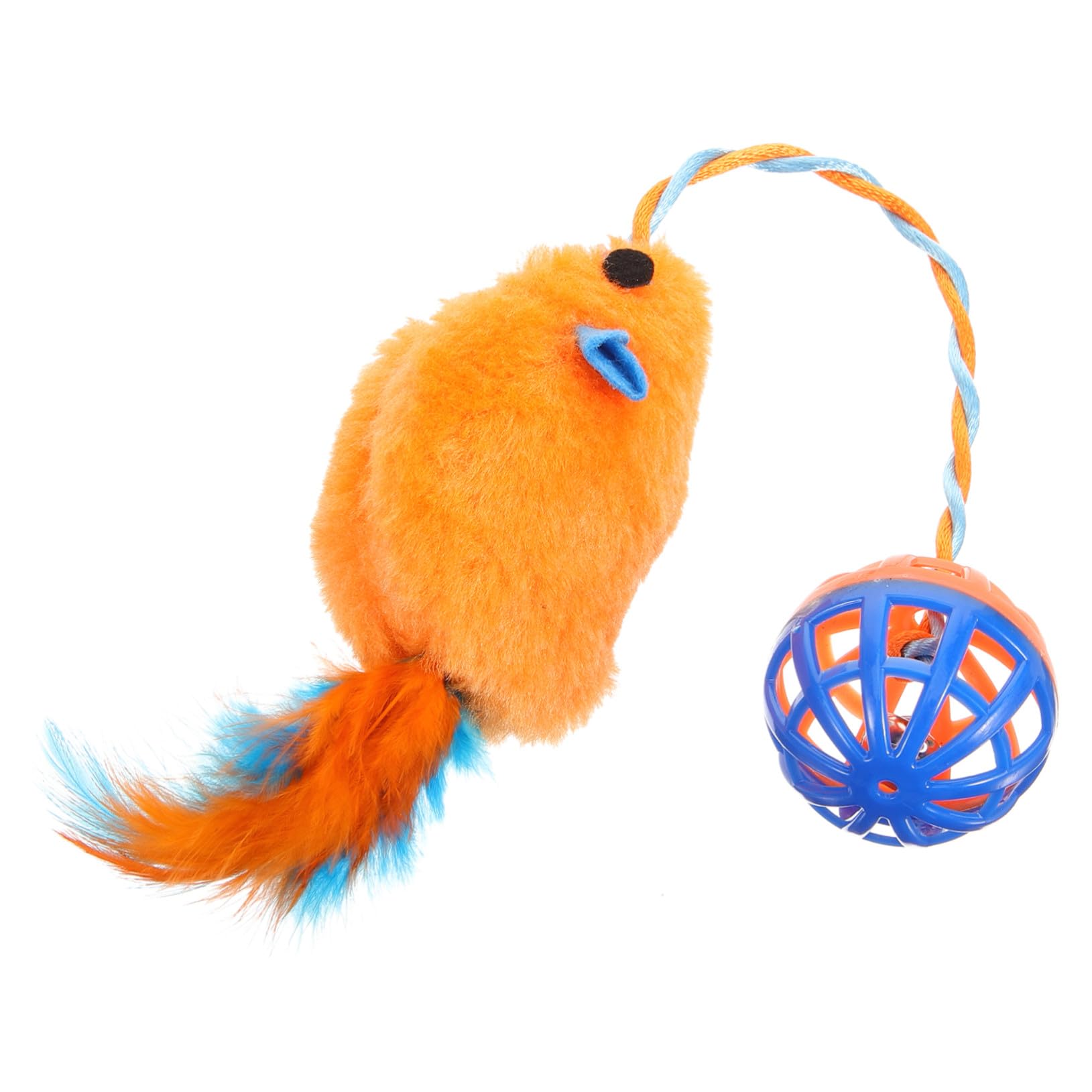 Mipcase Interactif Chat avec Souris Peluche et Clochette Plastique à Mâcher pour Dents de Chat Stimule Activité Jeu Intérieur des Félins