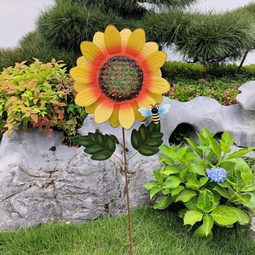 Piquets de tournesol pour décoration extérieure pour embellir un jardin dégarni - 6