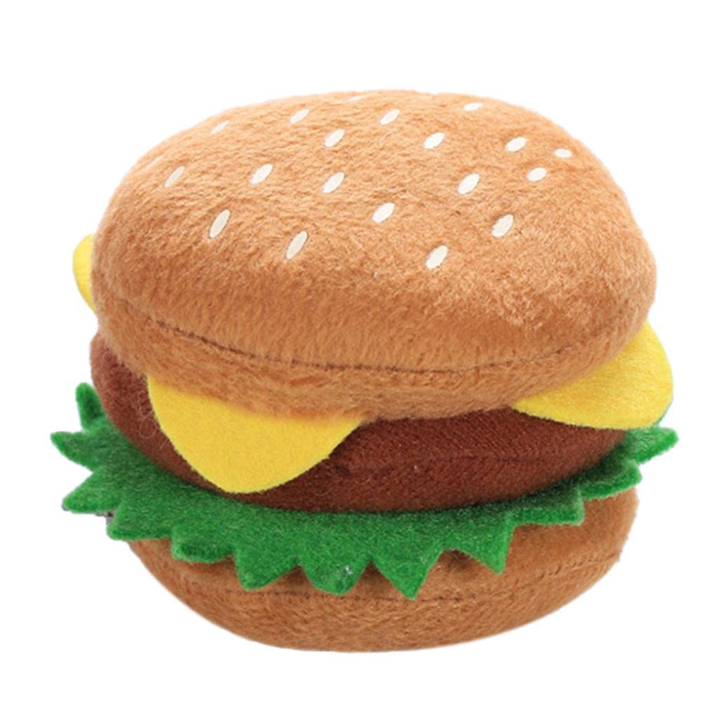 MERIGLARE Plush Burger Chew Toy Squeaky Dog Toy for - Image 3