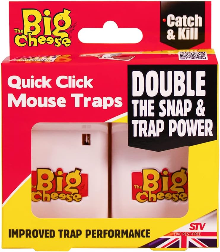 The Big Cheese Quick Click Mouse Trap - Twinpack, Kills Mice, Baited ...