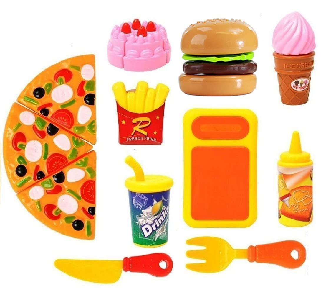 KEETLY Play Fast Food Set Pretend Play Pizza Barger Fries and ice Cream with Trey Food Toy | Best Gifts Food playset for Boys Girls Kids- Multicolor 4 Years and up (Fast Food Set 1) (B0CTKQ3QWF) Amazon Price History, Amazon Price Tracker