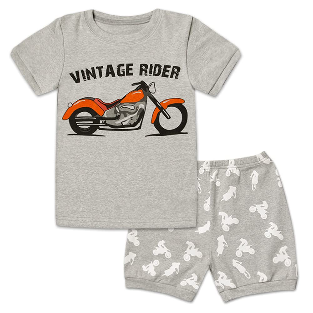 Morbuy Ensemble Enfant Garçon Eté de 2 Pièces, 100% Coton T-Shirt à Manches Courtes + Shorts,avec Mignon Modèle Chemise Tee Pantalons Courts pour Bébé Garçon Filles 1-7Ans