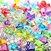 PMLAND Clear Fake Ice Rocks – 180 Pcs Large Multicolor Assorted Acrylic Gems Crushed Plastic Diamonds Vase Filler for Centerpieces, Theme Decor, Holidays, Parties, Aquarium & Table Scatter