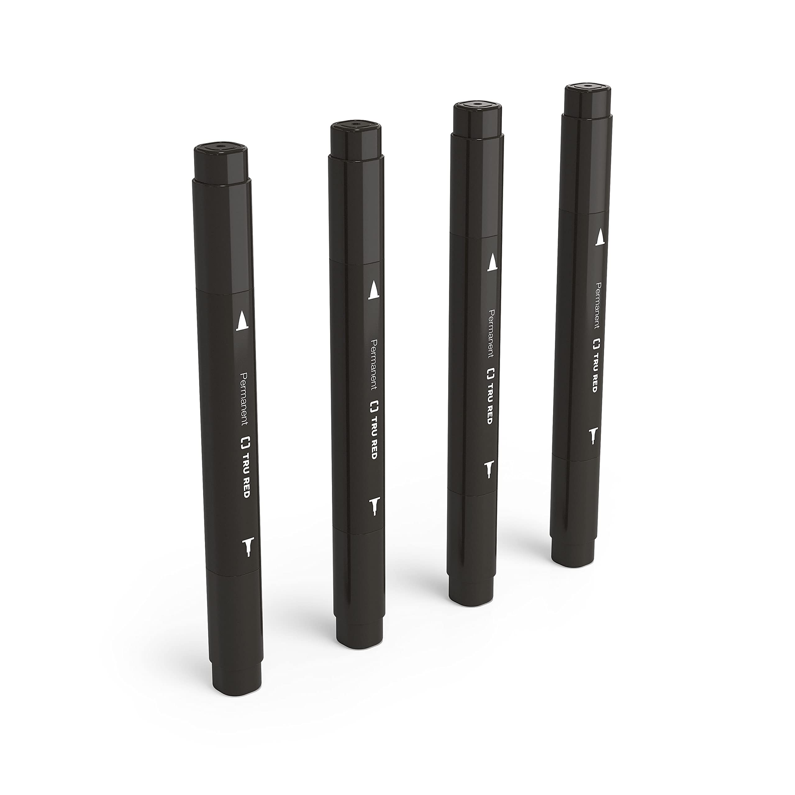 TRU RED Staples Pen Permanent Markers, Twin Tip, Black, 12/Carton (TR57829VS)