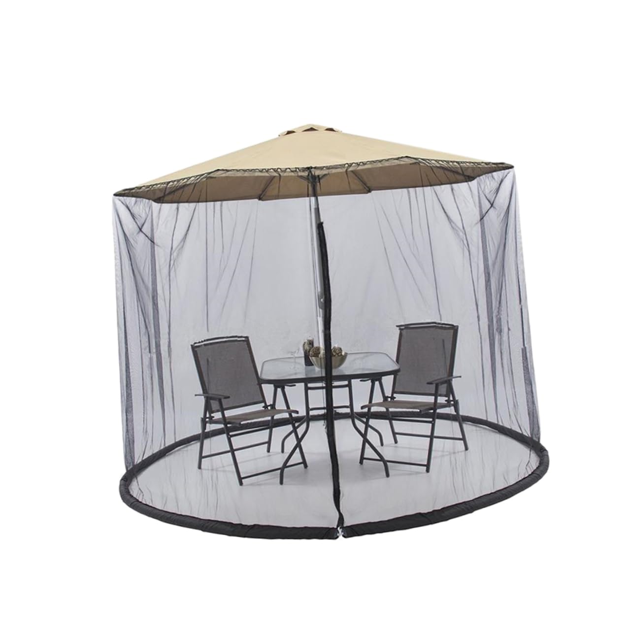 Housse de parasol maille pare-soleil mobilier de jardin extérieur zip