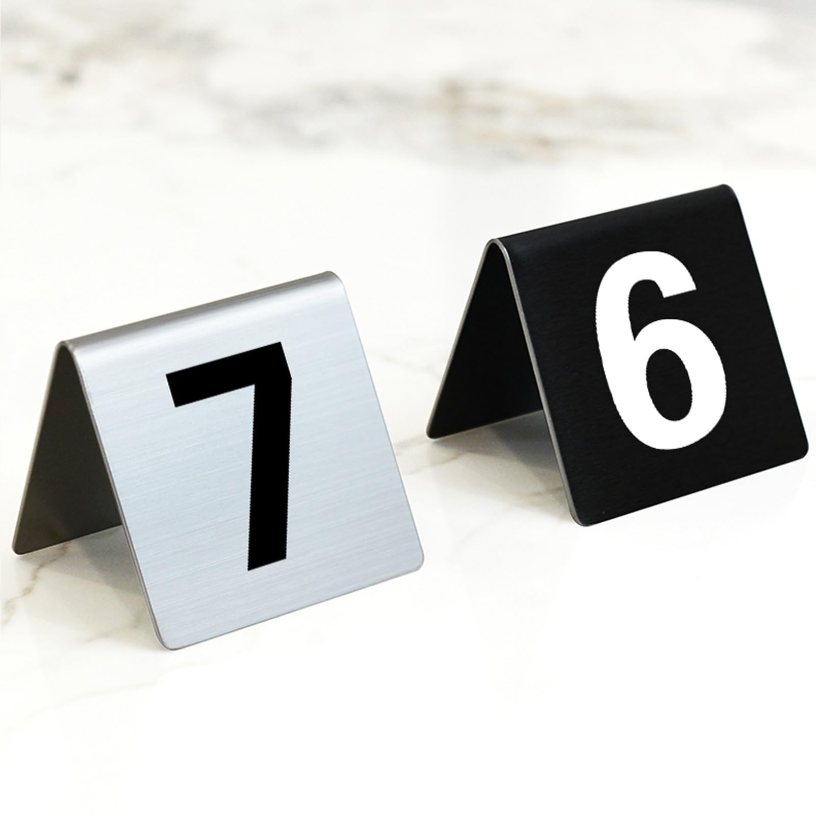 Tischschilder/Tischkarten/Platzkarten/Tischnummernschilder Edelstahl Stapelbare Tischnummern, 1 Bis 10, Doppelseitige Zahlen, Zahlen Tischkarten Restaurants Platzkarten(Gold,81~90)