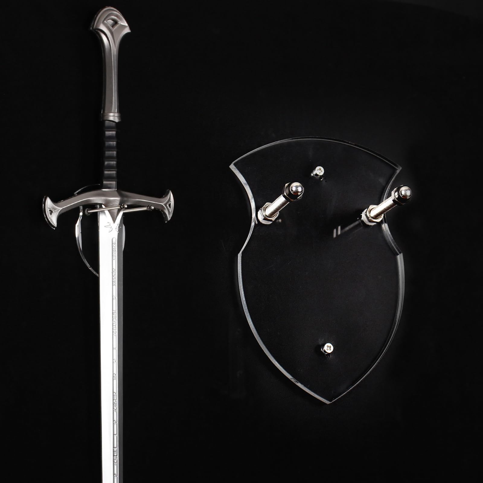 KAFENDA Acrylic Sword Wall Mount Plaque Medieval Knights Sword Plaque Shield Wall Hanger Disaply Holder