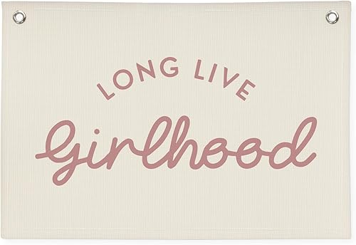 Decoración de la habitación de las niñas, pancarta colgante de lino retro para guardería, sala de juegos, decoración de pared para dormitorio de