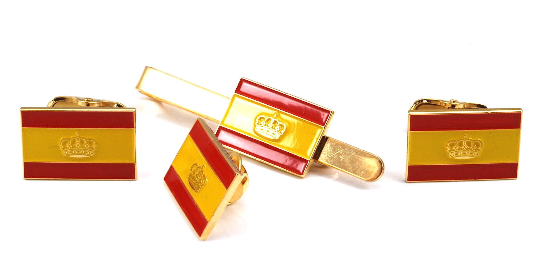 Gemelolandia | Gemelos de Camisa Pin y Pasador de Corbata Bandera de España Naútica Gemelos Originales para Camisas | para Hombres y Niños | Regalos para Bodas, Comuniones, Bautizos y Otros Eventos