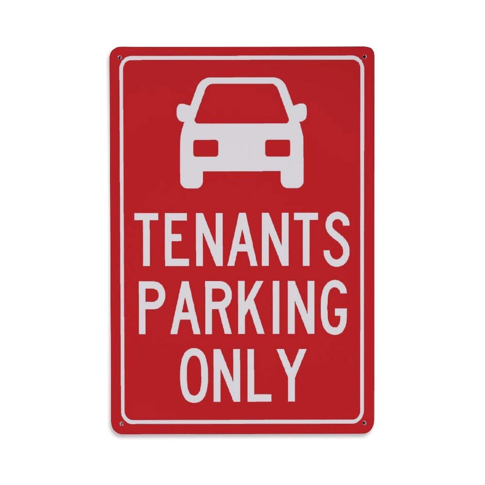 Tenants Parking Only Sign Vintage Aluminium Metal Sign, Retro Wall Decor for Home, Bar, Garage & Farmhouse 30x20cm