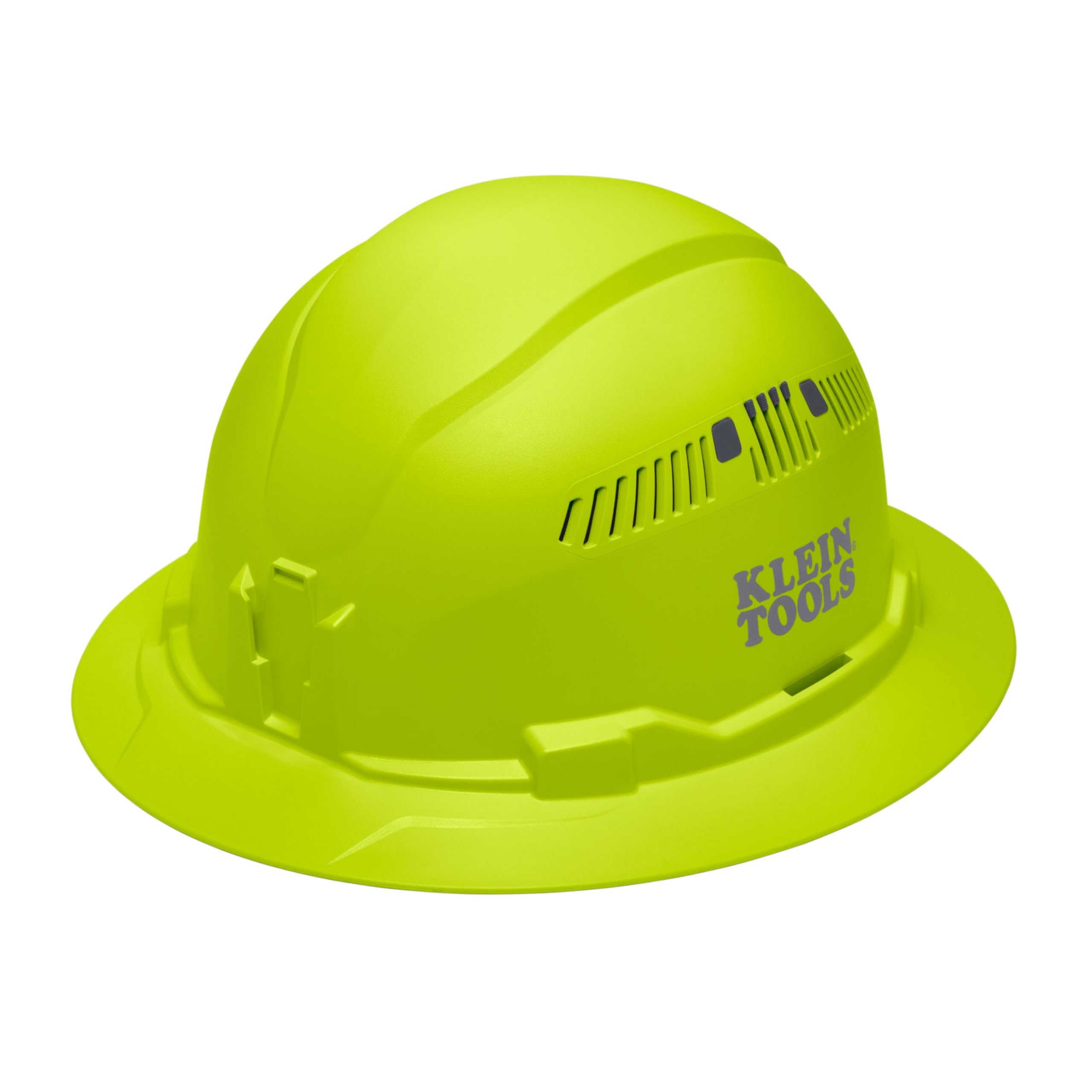 Klein Tools 60911 Casco duro, ventilado, estilo de ala completa, acolchado, banda de sudor resistente al olor, alta visibilidad, lima