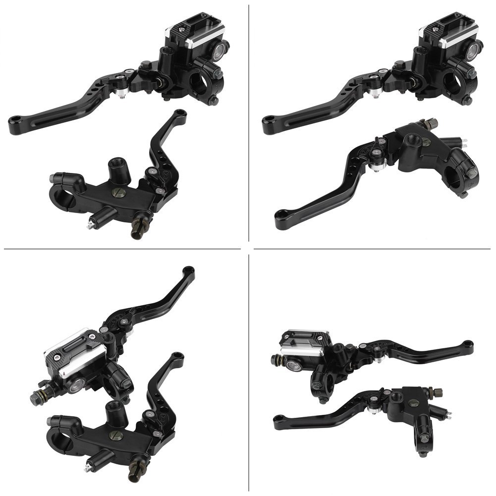7/8 "22 mm Universal Motocicleta Embrague de freno Cilindro maestro Palancas de depósito Conjunto de depósito de fluido （1 par）