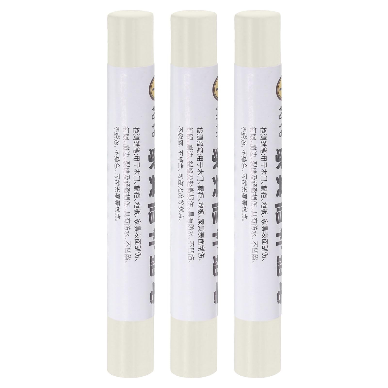 sourcing map Furniture Repair Crayons, 3Pcs - Wood Wax Filler Stick, Furniture Markers Touch Up - for Scratches Holes Tables Desks Wooden Floors Cover Ups, Pearl White