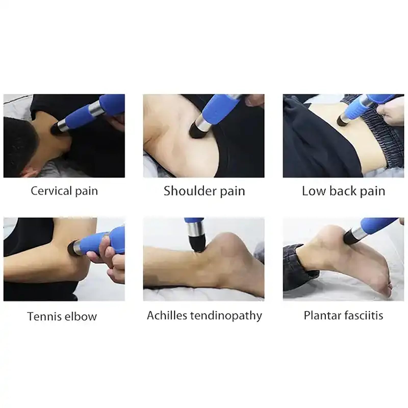 Macchinaperterapiaextracorporea Ad Onde D'urto,Strumento per Fisioterapia Ad Onde D'urto ED con 6 Aree Terapia Fisica Profonda,intensità Regolabile da 0,5 a 10bar,per Salone Bellezzadomestico
