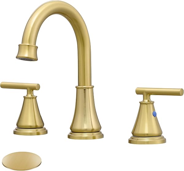 FRANSITON 2-Handle Widespread Bathroom Sink Faucet with cUPC, 3-Hole with Two Water Supply Lines and Pop Up Drain Assemb