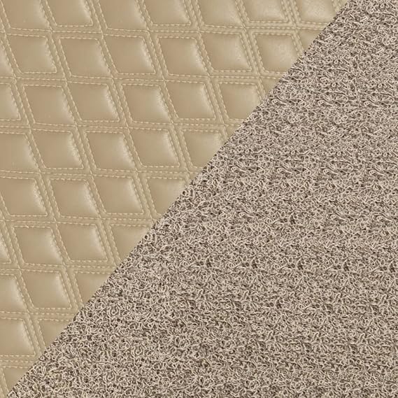 Image of NEXTA 7D Premium Faux Leather Custom Fitted Car Floor Mats for Tata Hexa 7 Seater II Double Stitching II 7 Layer Protection II 100% Waterproof & Washable - (Beige)