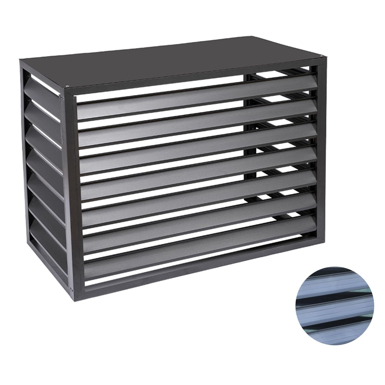 QYMYOZ Noise Reducing Aluminum Air Conditioner Cover Anti Theft Mini Split Heat Pump Protection Durable Outdoor Aluminum Shield for Maximum Weather Resistance