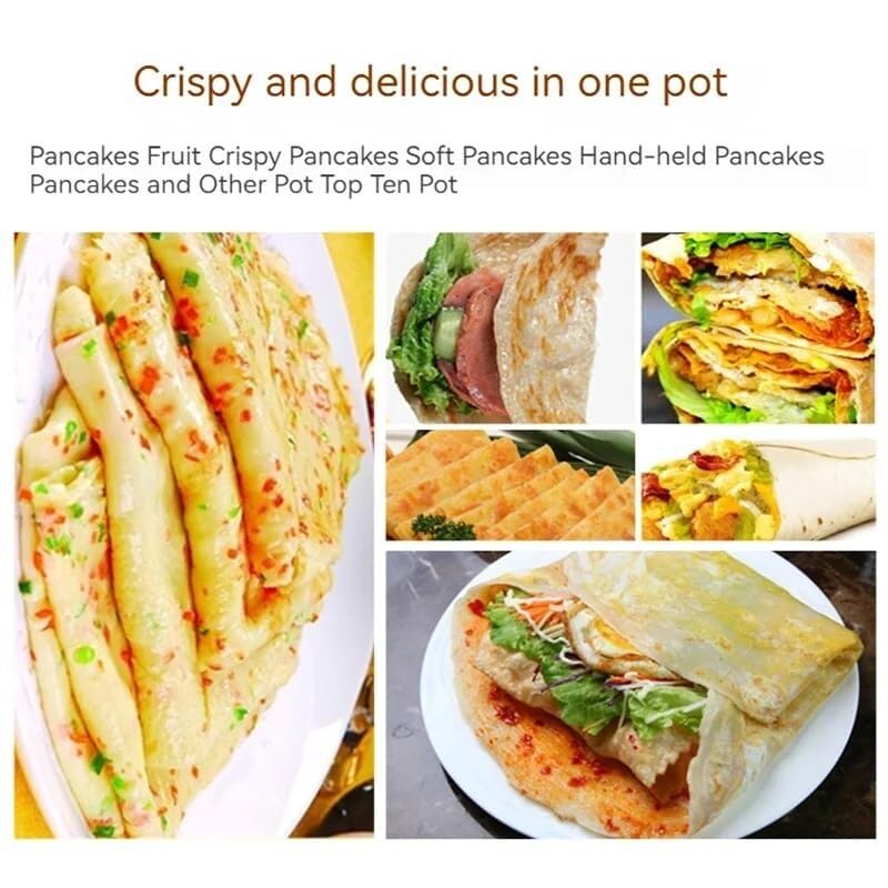 UMJIGF Electric Crepe Maker, 3000W Frying Pan Multigrain Pancake Griddle Baking Machine, Cast Iron Heating Plate, with Adjustable Thermostat for Home Kitchen Cooking, Homeware,