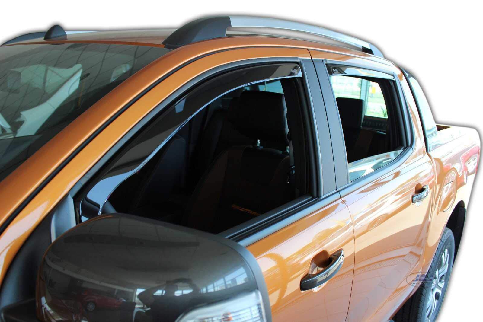 J&J AUTOMOTIVE Windabweiser für Ford Ranger 3 4-Türer 2012-2016 4tlg, Heko Regenabweiser Getönt