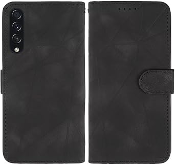 Case for Galaxy A50/Galaxy A30S/Samsung A50S A505U Wallet Case with Tempered Glass Screen Protector, Skin Feel Leather Flip Credit Card Holder Stand Phone Cover for Samsung Galaxy A50 Black