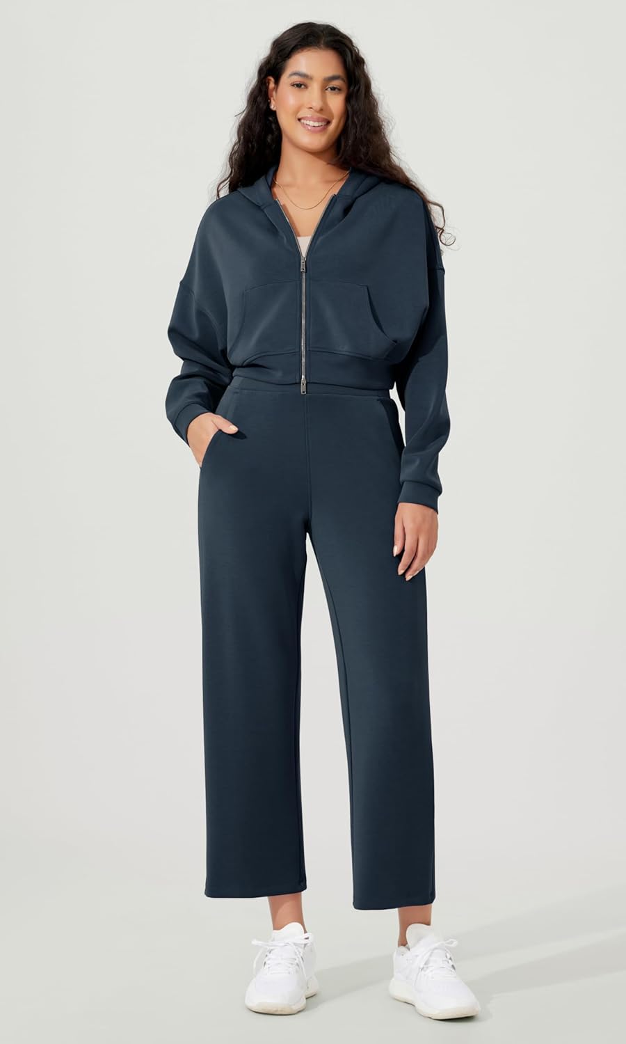 ODODOS Women's Modal Soft Relaxed Cropped Pants High Waist Casual Wide Leg Pants with Pockets - 25" Inseam - Image 2