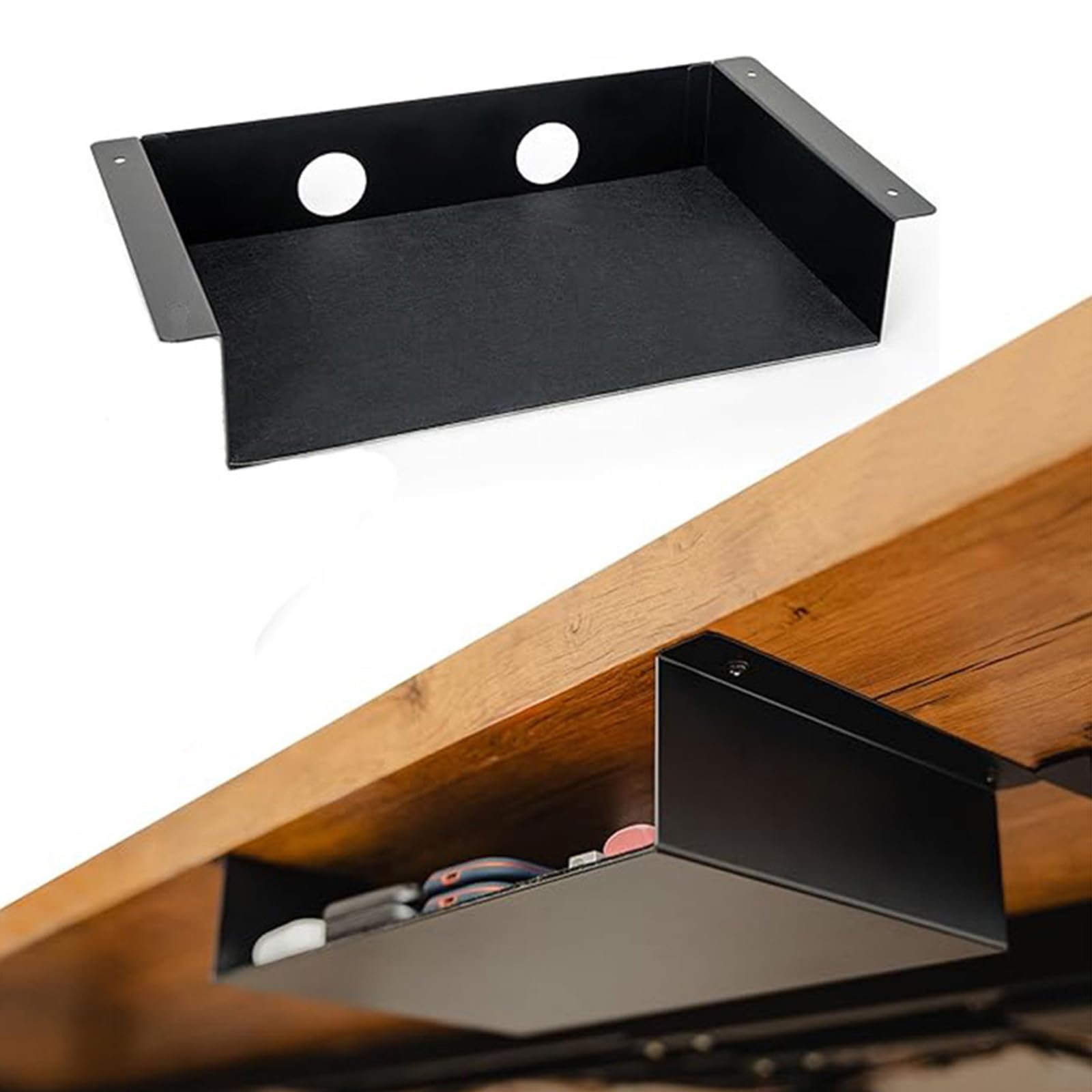 Organizador de mesa de acero al carbono resistente para debajo del escritorio para una utilización óptima del espacio y organización, estante simple para oficinas