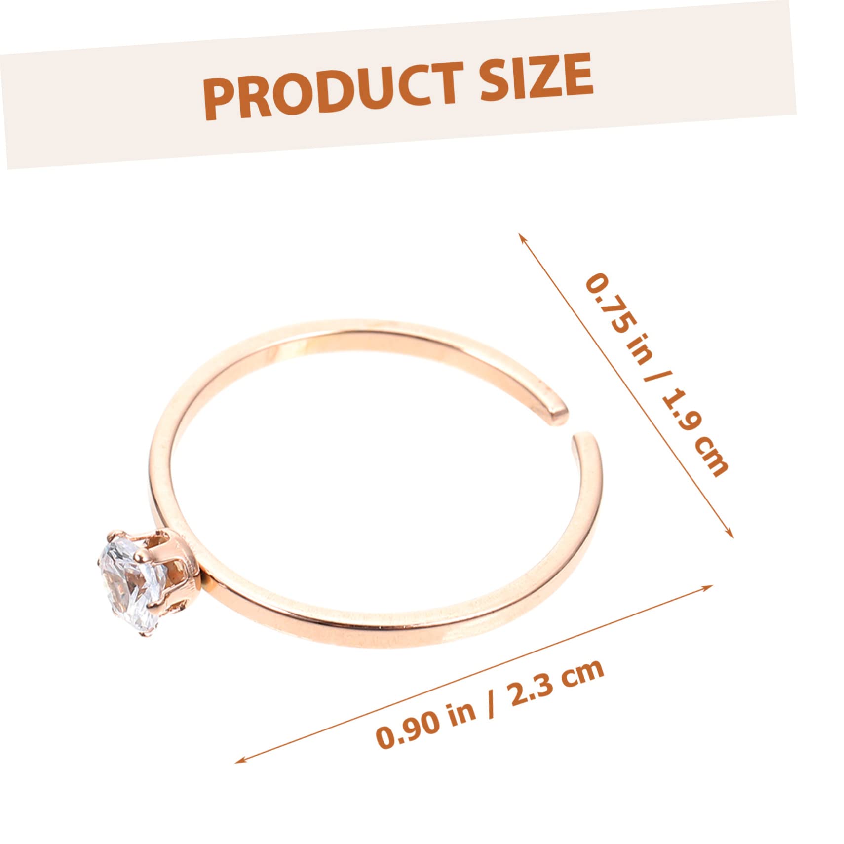 PRETYZOOM Elegant Titanium Steel Ring for Teen Girls Adjustable Decorative Couples Wedding Props Party Accessories