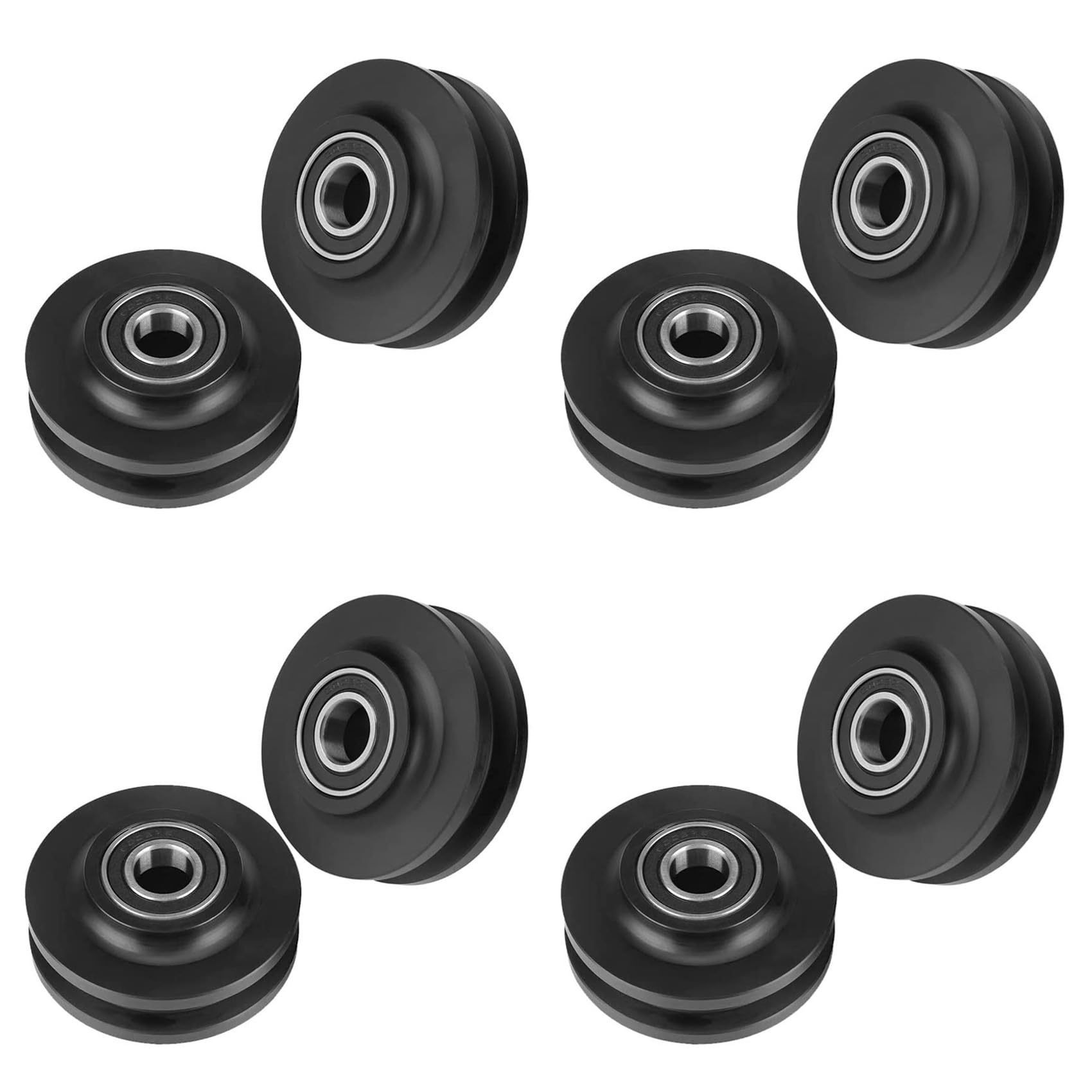 Jnchdghwa 8Pcs Sliding Barn Door Wheel Heavy Duty Cabinet Window Pulley Roller Quiet Sliding Door Track Perfect for DIY Barn Door