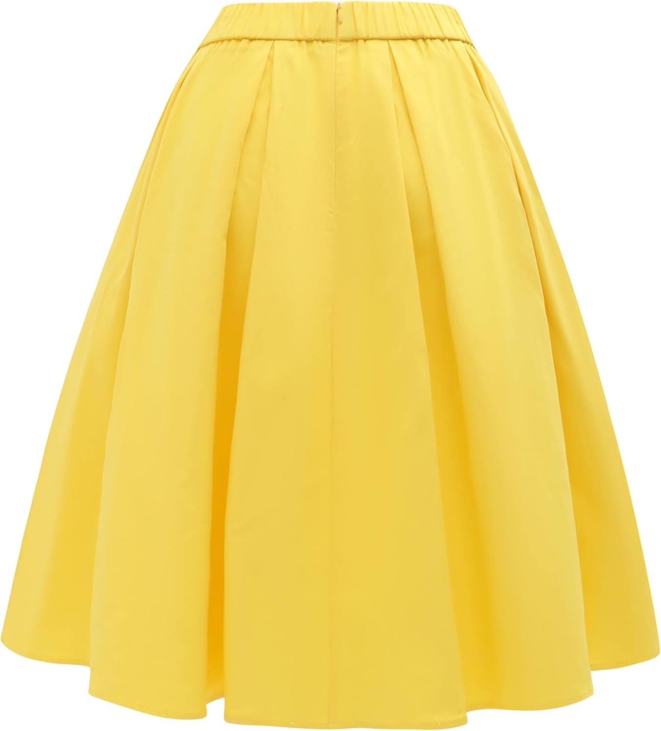 Tandisk Women's Vintage A-line Printed Pleated Flared Midi Skirt with Pockets - Image 2