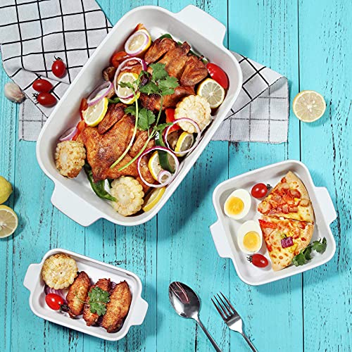 Happy Kitchen Ceramic Baking Dish, Ceramic Bakeware Set Of 3 Piece, 9 X 13 Inch Rectangular Bakeware Set, Lasagna Pans For Oven, Microwave, Cooking, Casserole Dish And Daily Use, Mint Green #TOP3