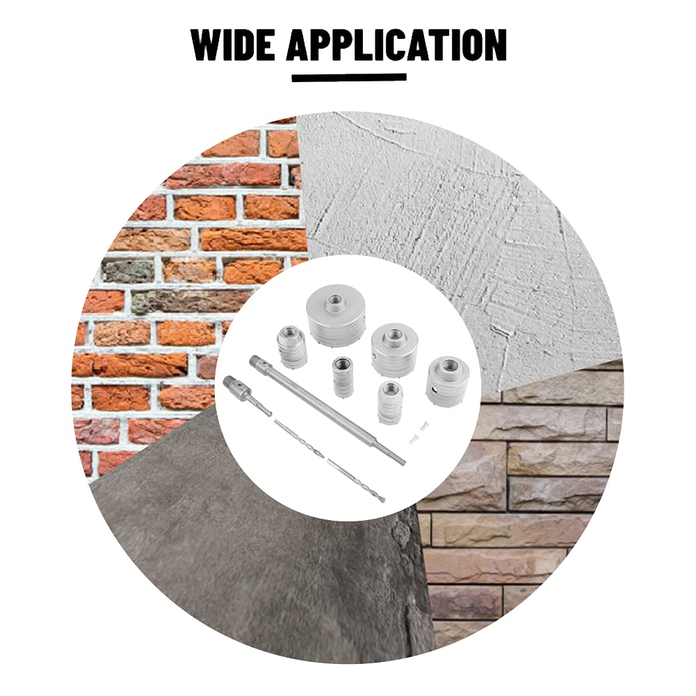 Best Deal Product Concrete Hole Saw Kits, 10Pcs TCT Core Drill Bits Set, SDS Bits Concrete Core Cutter for Holes in Concrete, Bricks and Blocks Hot Deals Concrete Hole Saw Kits, 10Pcs TCT Core Drill Bits Set, SDS Bits Concrete Core Cutter for Holes in Concrete, Bricks and Blocks