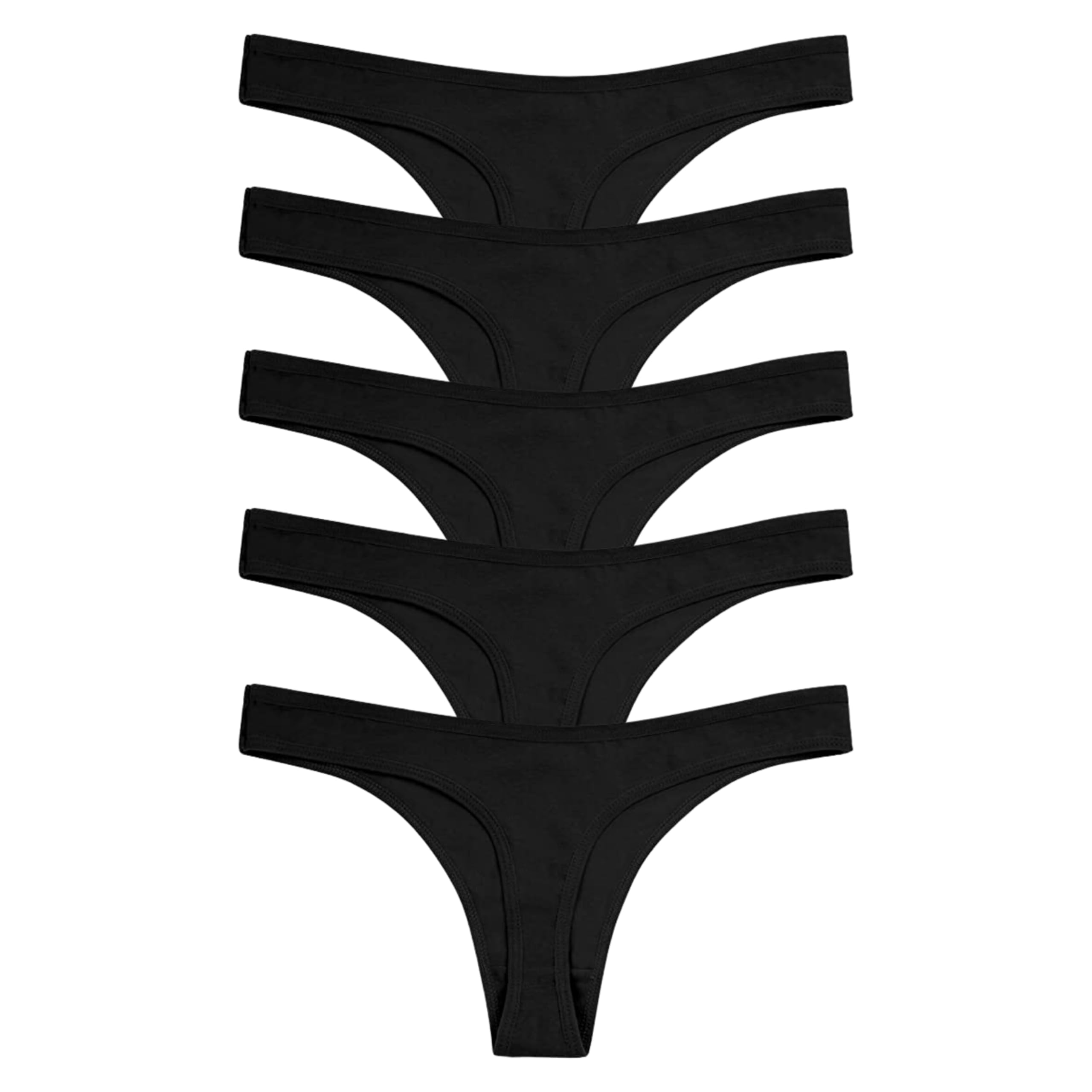 vadik Women's Cotton Bikini Style Underwear, Thong Panties Sexy G-String Lingerie Panties Briefs- Pack of 5 (in, Alpha, M, Regular, Black)-picture-21